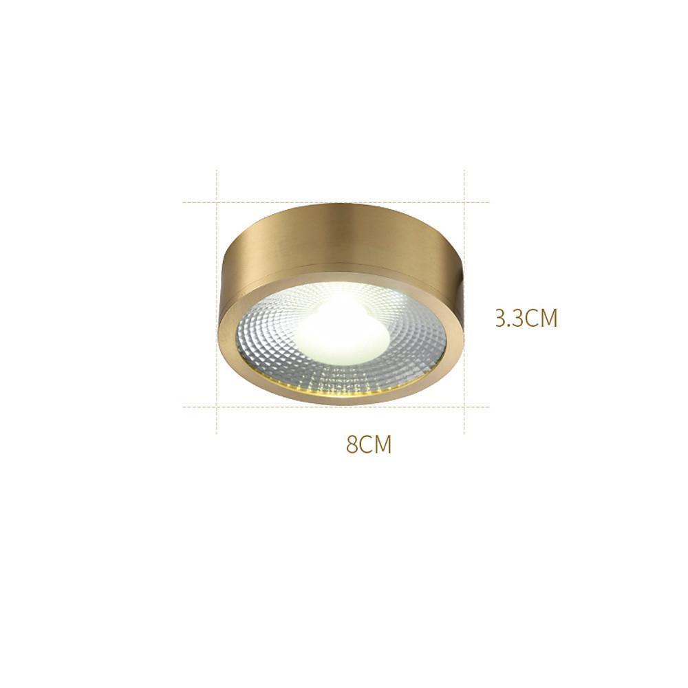 Round Flush-Mount Ceiling Light — Copper and Acrylic, LED, 7W, 3" or 4"