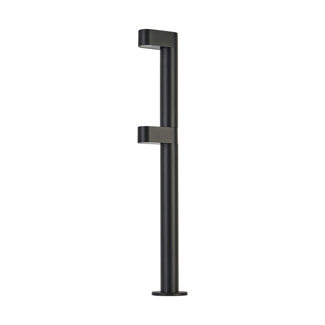 Modern LED Pathway Bollard Light — Sand-Black Aluminum, Transparent Glass, 3000K, IP65, 8W–16W, 350mm–800mm