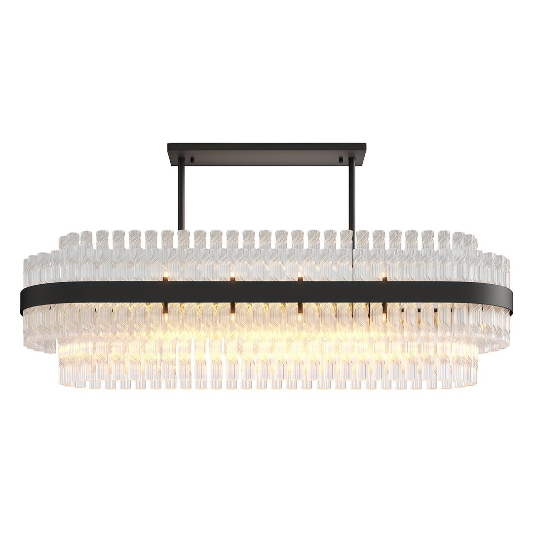 Industrial Modern Chandelier — Solid Brass, Transparent Glass, G9, Multiple Sizes