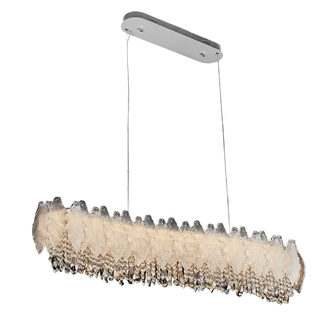 French Country Crystal Chandelier — Champagne Gold Carbon Steel, LED, 3-Step Dimming, 59.1" Adjustable Chain