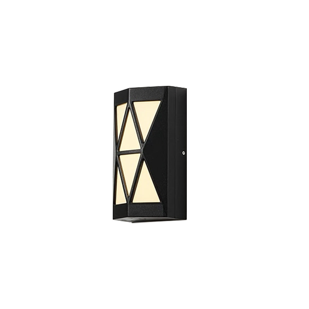 Minimalist Outdoor Wall Sconce — Black Aluminum, Acrylic Shade, LED 12W / 36W, IP54, 3000K Warm White