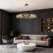 Rectangular Glass Chandelier — Solid Brass, High-Transparency Glass, 6, 8, or 10-Light, 12W LED, 1-Meter Adjustable Chain