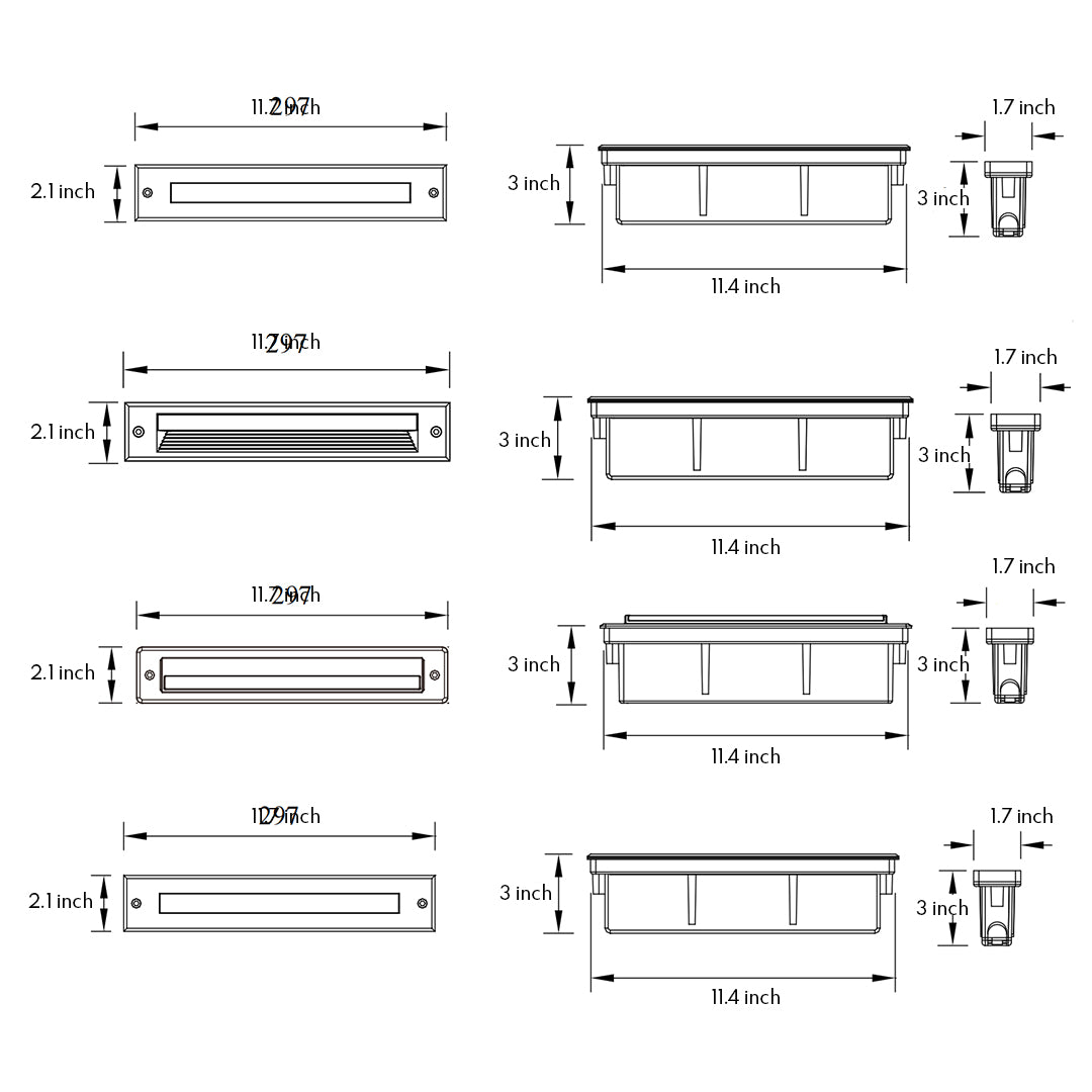 Minimalist Linear LED Step Light — Black Aluminum, 5W OSRAM, 3000K, IP65 Weatherproof, Hardwired