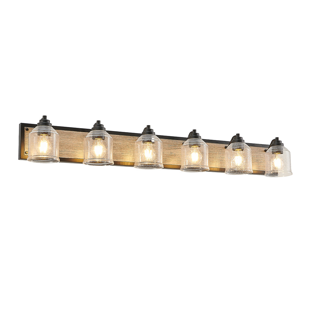Geometric Linear Multi-Light Vanity Sconce — Iron, Matte Black or White, 3/4/5/6-Light, E26, Hardwired