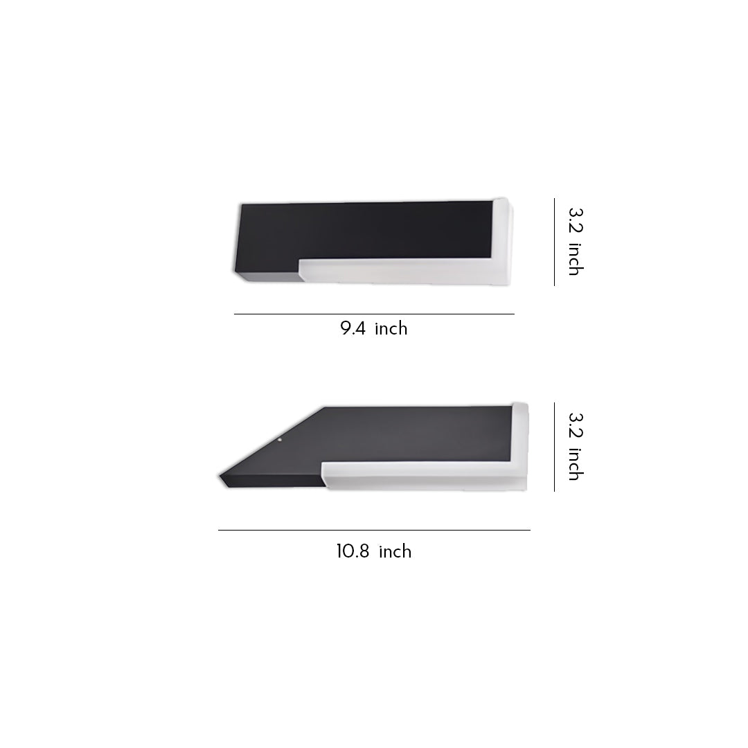 Minimalist Outdoor Wall Lantern — Black Aluminum, White Acrylic Shade, 12W LED, IP65, Hardwired
