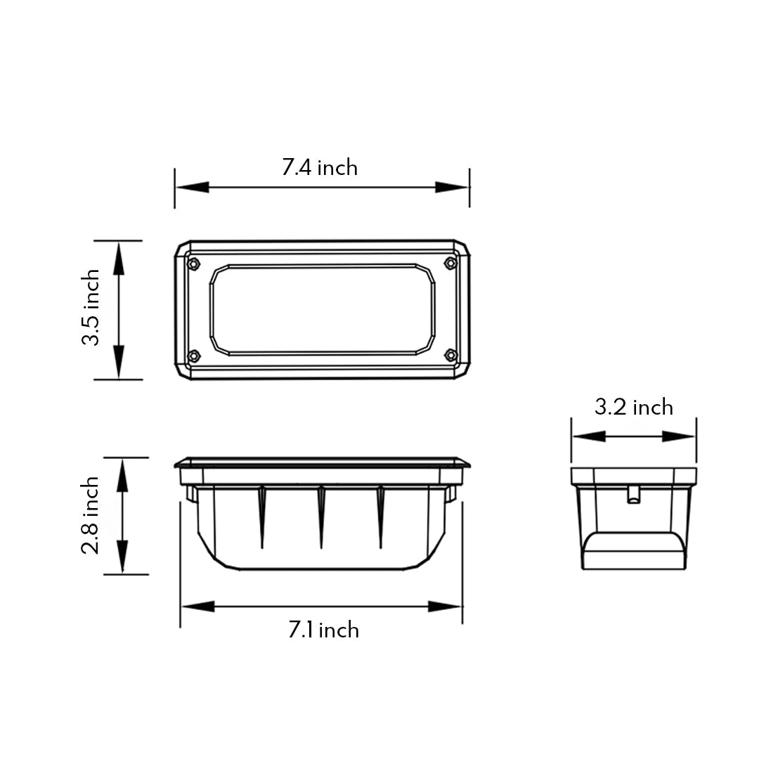 Classic Recessed LED Step Light — Die-Cast Aluminum, 5W OSRAM, 3000K, IP65 Weatherproof