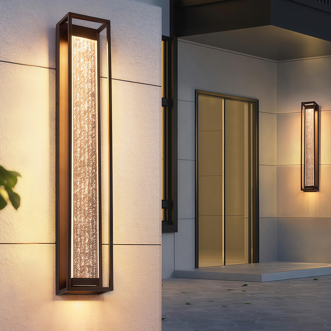 Minimalist Linear Outdoor Wall Sconce — Stainless Steel, Coffee Finish, Integrated LED, IP44, 3 Sizes