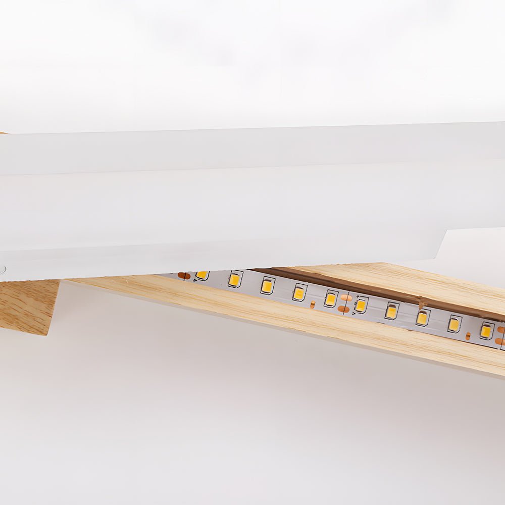 rectangular wall mount modern wooden led vanity light for bathroom