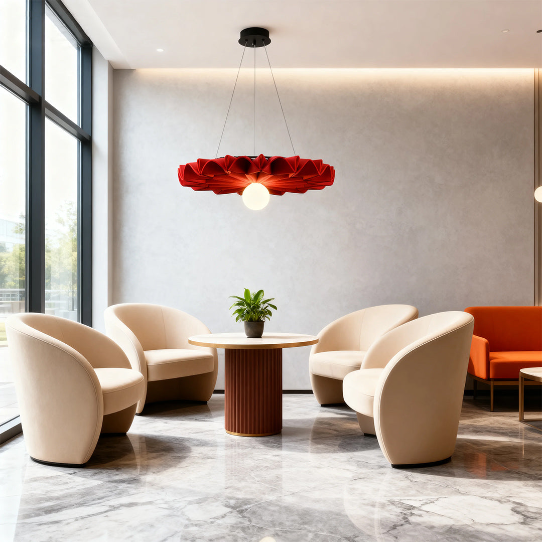 Large-Diameter PET Felt Pendant — Minimalist, Sound-Absorbing, E27, 24"–40" Sizes