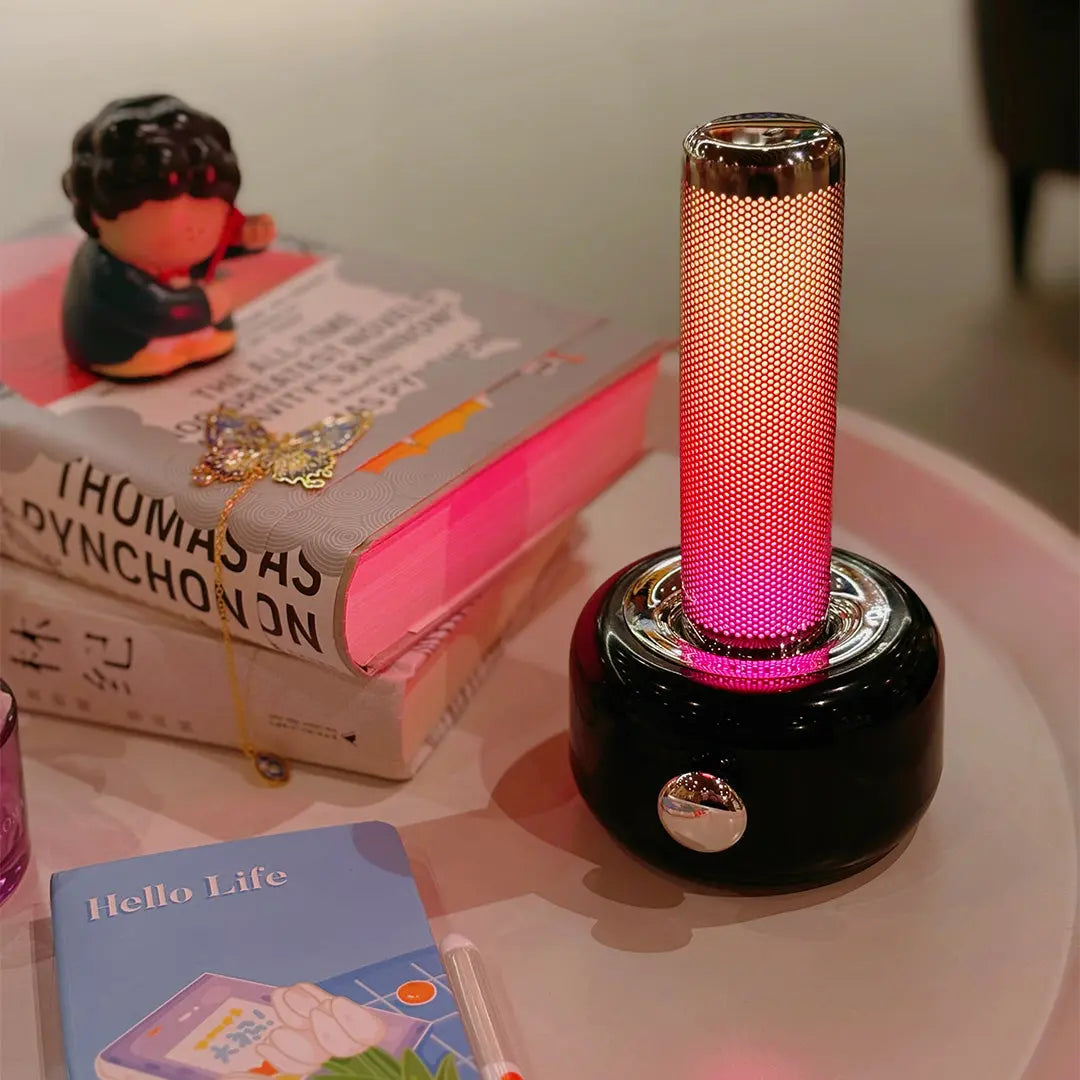 Sleek Minimalist Metal Ambient Table Lamp with RGB Audio Lighting Luxe