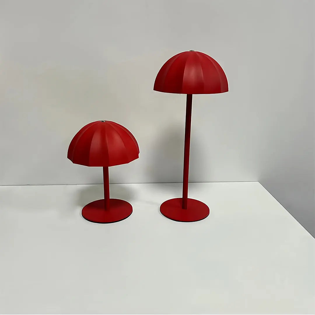 Minimalist Mushroom Iron Table Lamp - Cordless and Rechargeable Metal Design Luxe