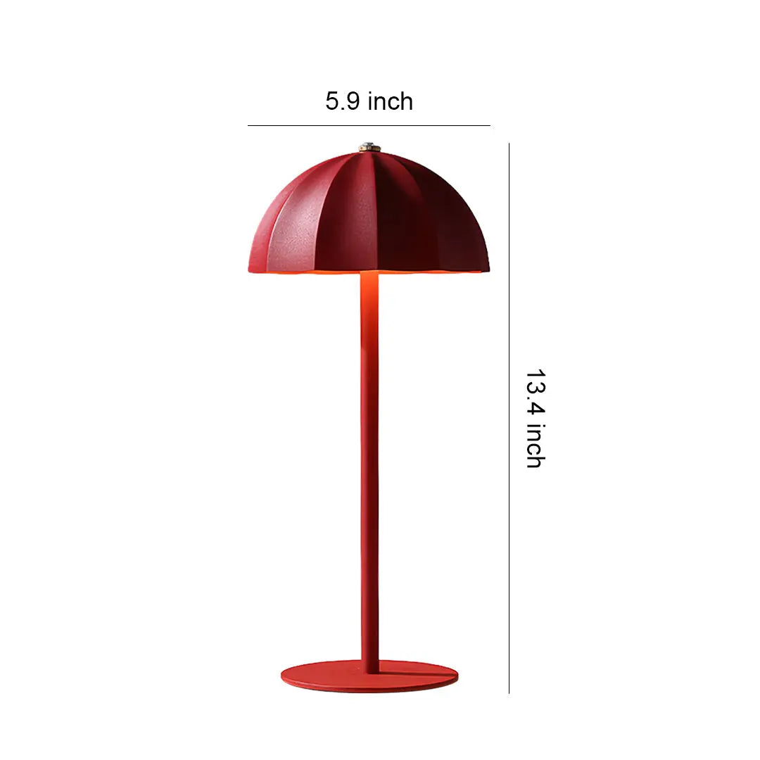 Minimalist Mushroom Iron Table Lamp - Cordless and Rechargeable Metal Design Luxe