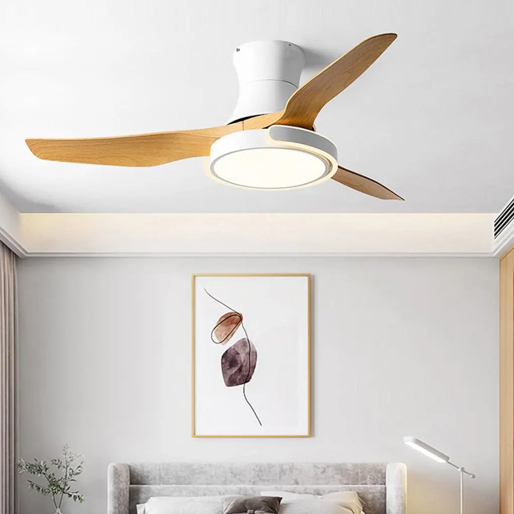 Integrated Ceiling Fan Light with Remote Control and Variable Frequency Dimming, Featuring Forward and Reverse Modes Luxe