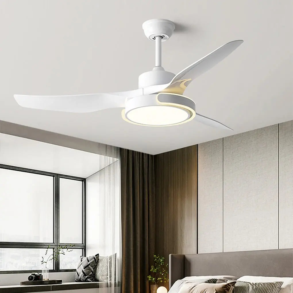 Integrated Ceiling Fan Light with Remote Control and Variable Frequency Dimming, Featuring Forward and Reverse Modes Luxe