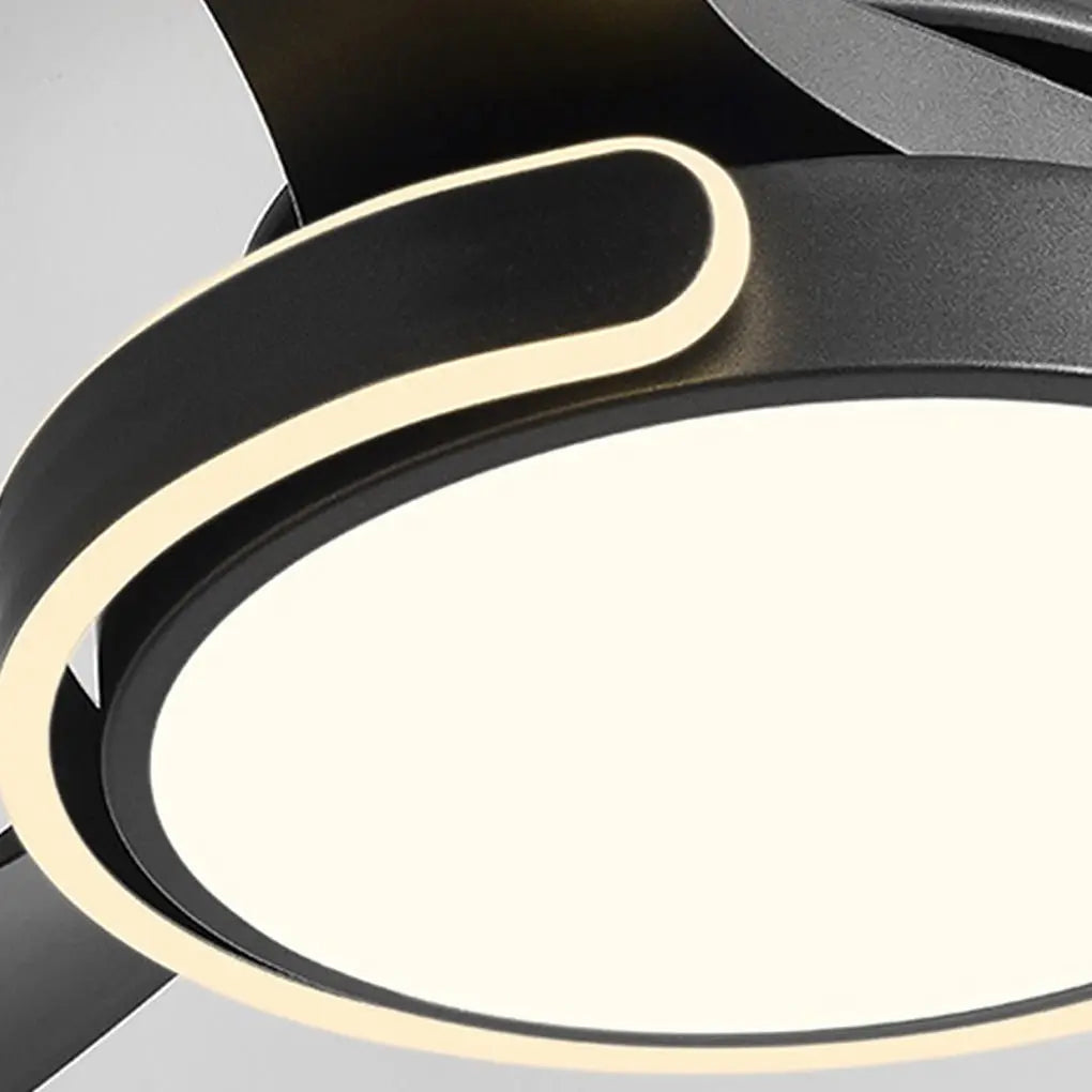 Integrated Ceiling Fan Light with Remote Control and Variable Frequency Dimming, Featuring Forward and Reverse Modes Luxe