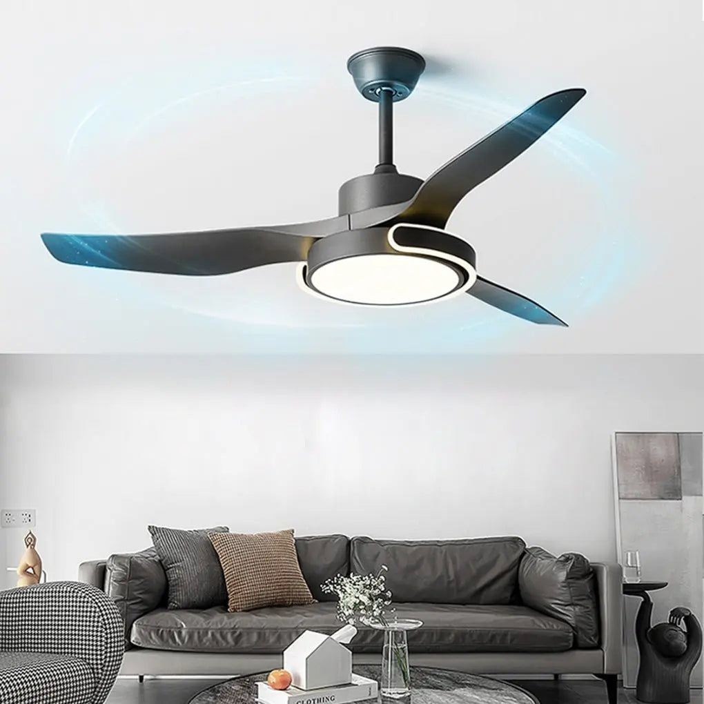 Integrated Ceiling Fan Light with Remote Control and Variable Frequency Dimming, Featuring Forward and Reverse Modes Luxe
