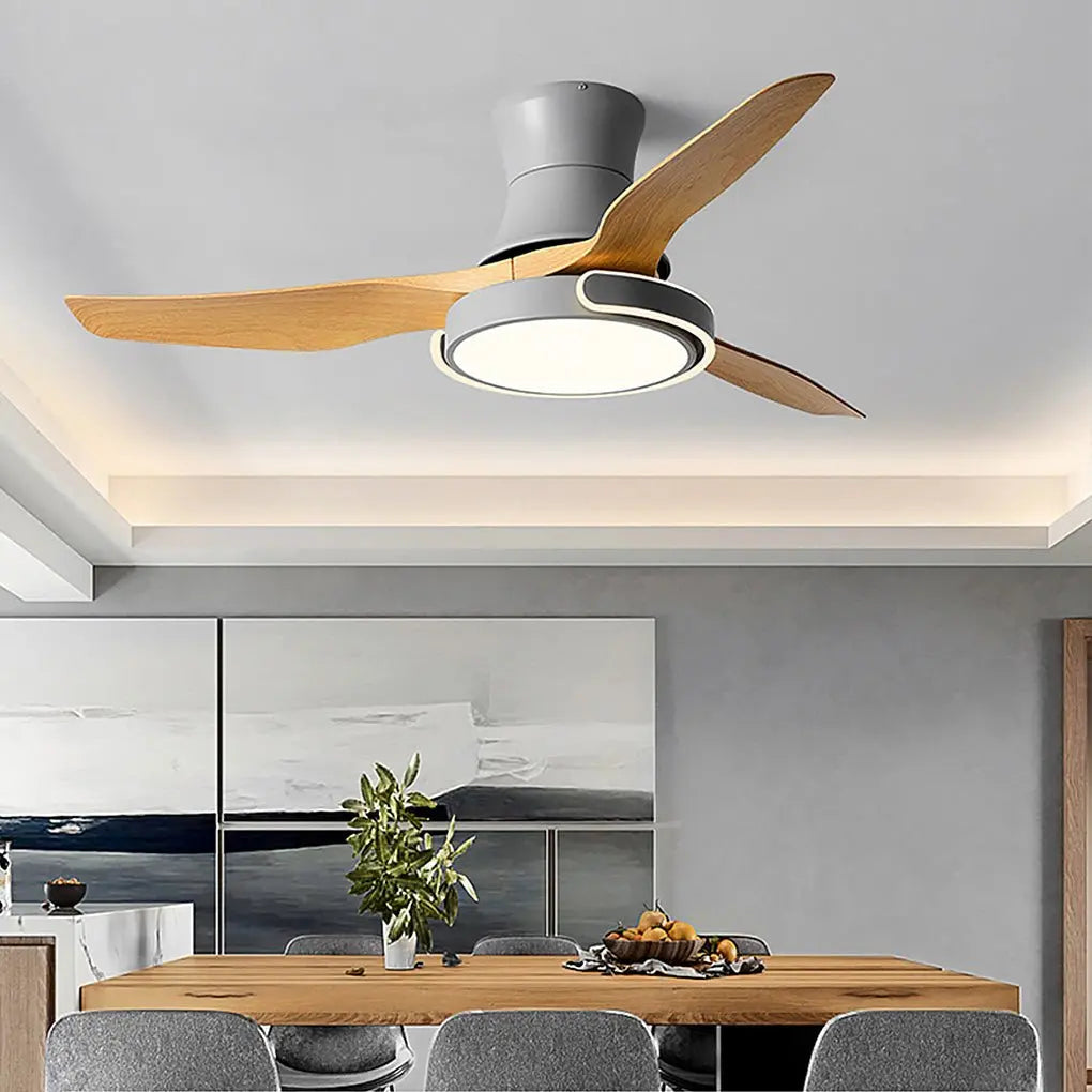 Integrated Ceiling Fan Light with Remote Control and Variable Frequency Dimming, Featuring Forward and Reverse Modes Luxe