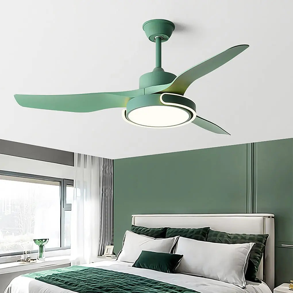 Integrated Ceiling Fan Light with Remote Control and Variable Frequency Dimming, Featuring Forward and Reverse Modes Luxe