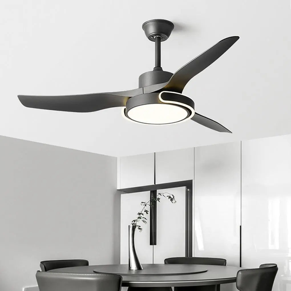 Integrated Ceiling Fan Light with Remote Control and Variable Frequency Dimming, Featuring Forward and Reverse Modes Luxe