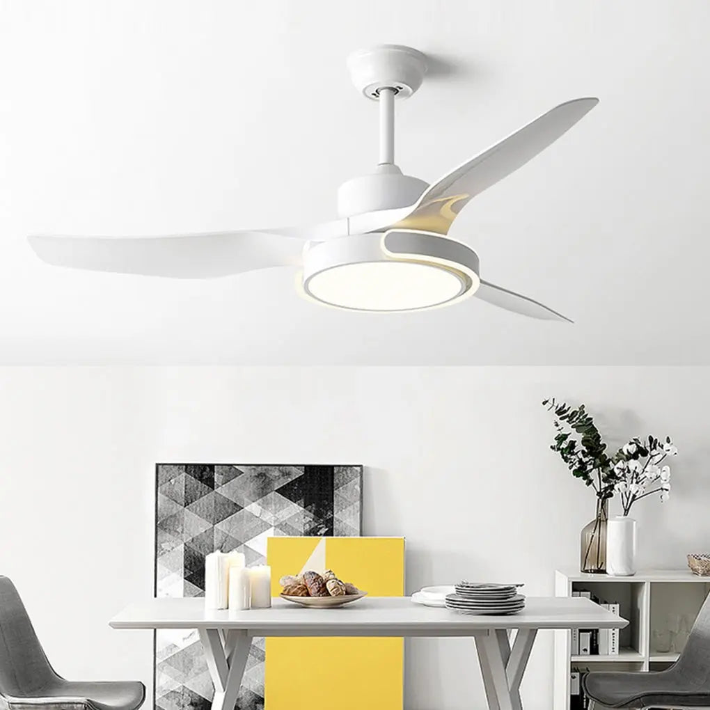 Integrated Ceiling Fan Light with Remote Control and Variable Frequency Dimming, Featuring Forward and Reverse Modes Luxe