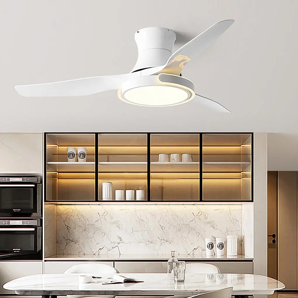 Integrated Ceiling Fan Light with Remote Control and Variable Frequency Dimming, Featuring Forward and Reverse Modes Luxe