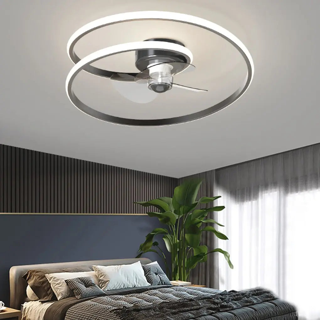 Remote-Controlled Inverter LED Ceiling Fan Light with Stepless Dimming for Living Room and Bedroom Luxe