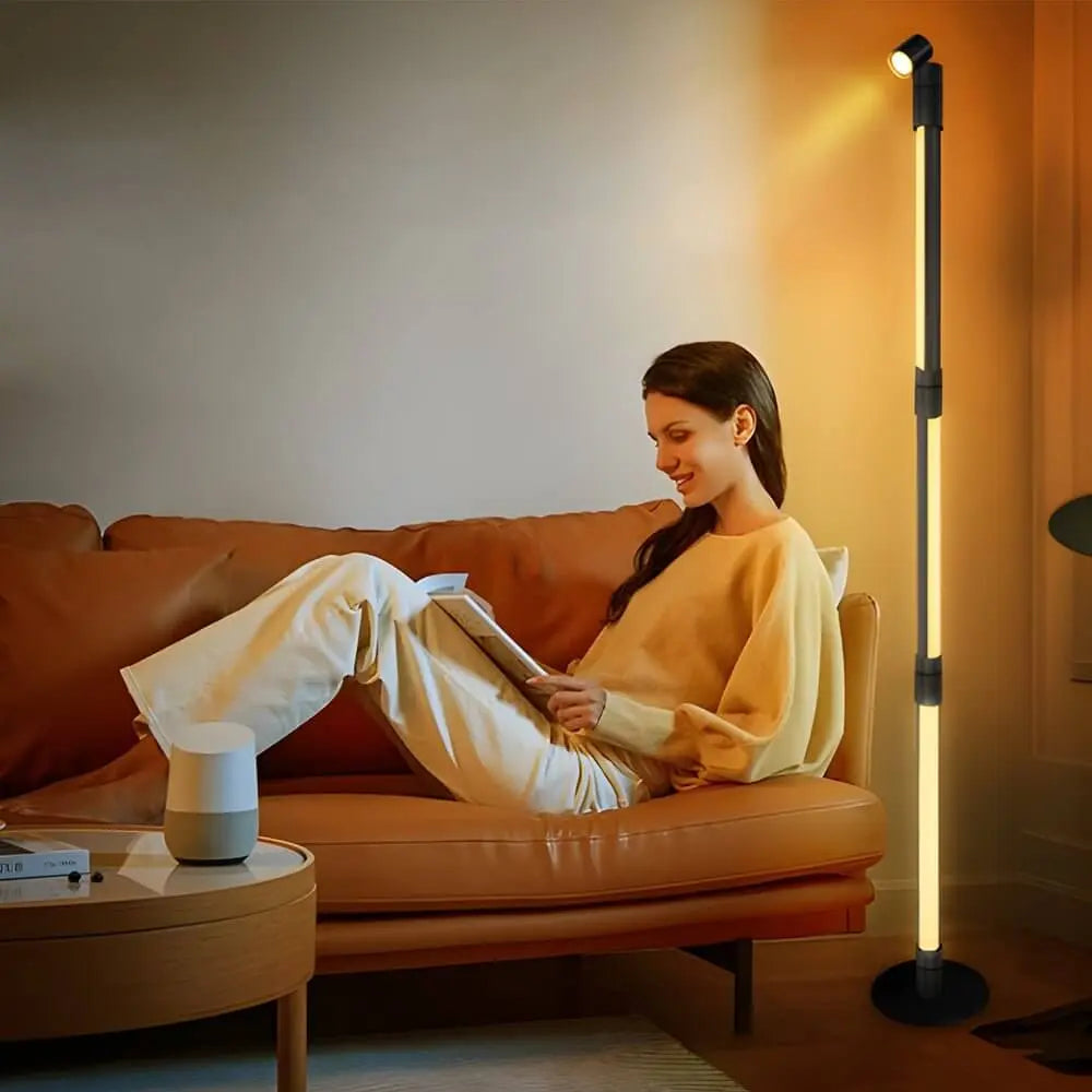 Remote-Controlled RGB Rotating Floor Lamp with Spotlight Luxe