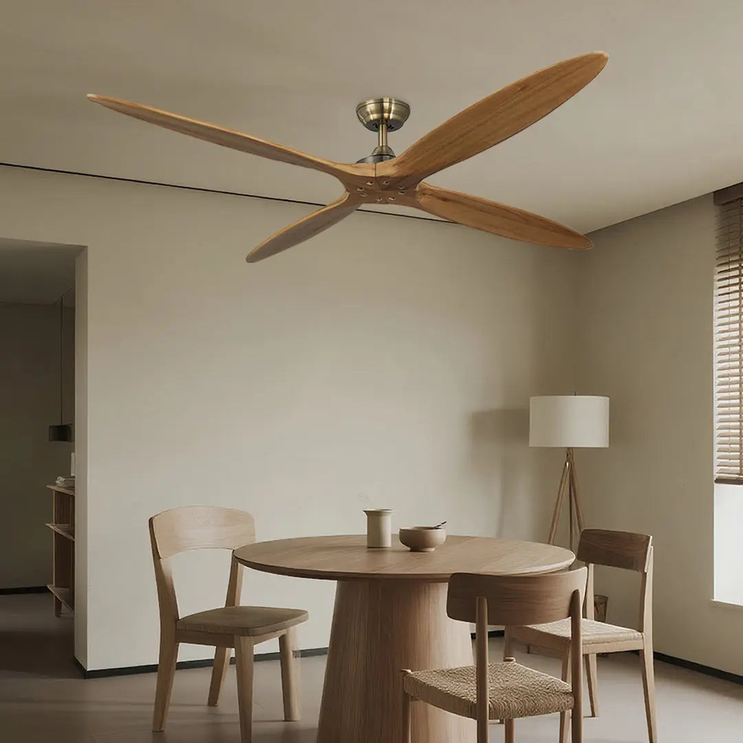 Modern Large Wood Propeller Ceiling Fan with Remote Control Luxe