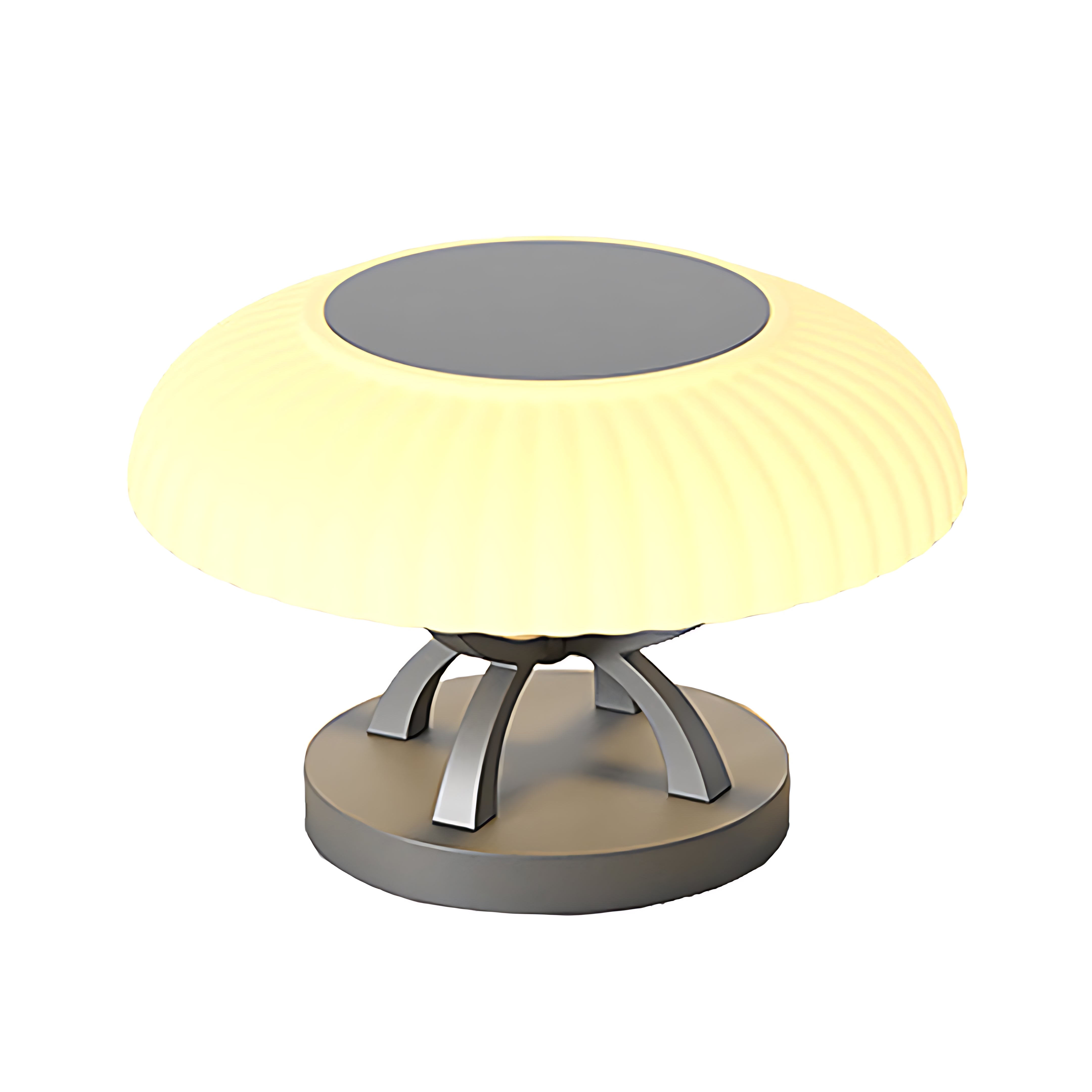 Modern Arc Column Pillar Light — Stainless Steel, PE Shade, LED 3000K, IP65, Solar / Hardwired