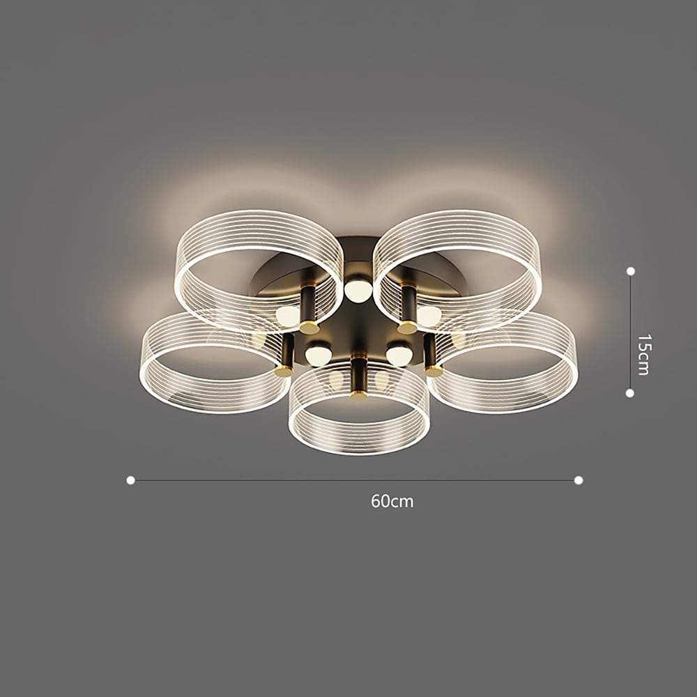Modernist Circles LED Flush-Mount Ceiling Light — Metal, 3/5/7/12-Light, 20"–31", Warm White or Daylight