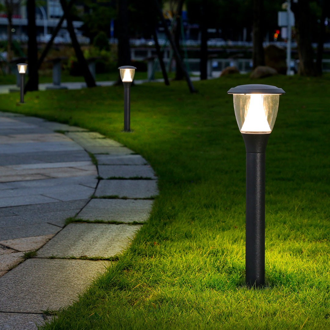Modern Minimalist Bollard Path Light — Die-Cast Aluminum, 8W OSRAM LED, 3000K, IP65, Three Height Options (11", 11.8", 23.6")