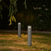 Modern Minimalist Outdoor Bollard Light — Sand-Gray Aluminum, 12W LED, 3000K, IP65, 23.6" Height