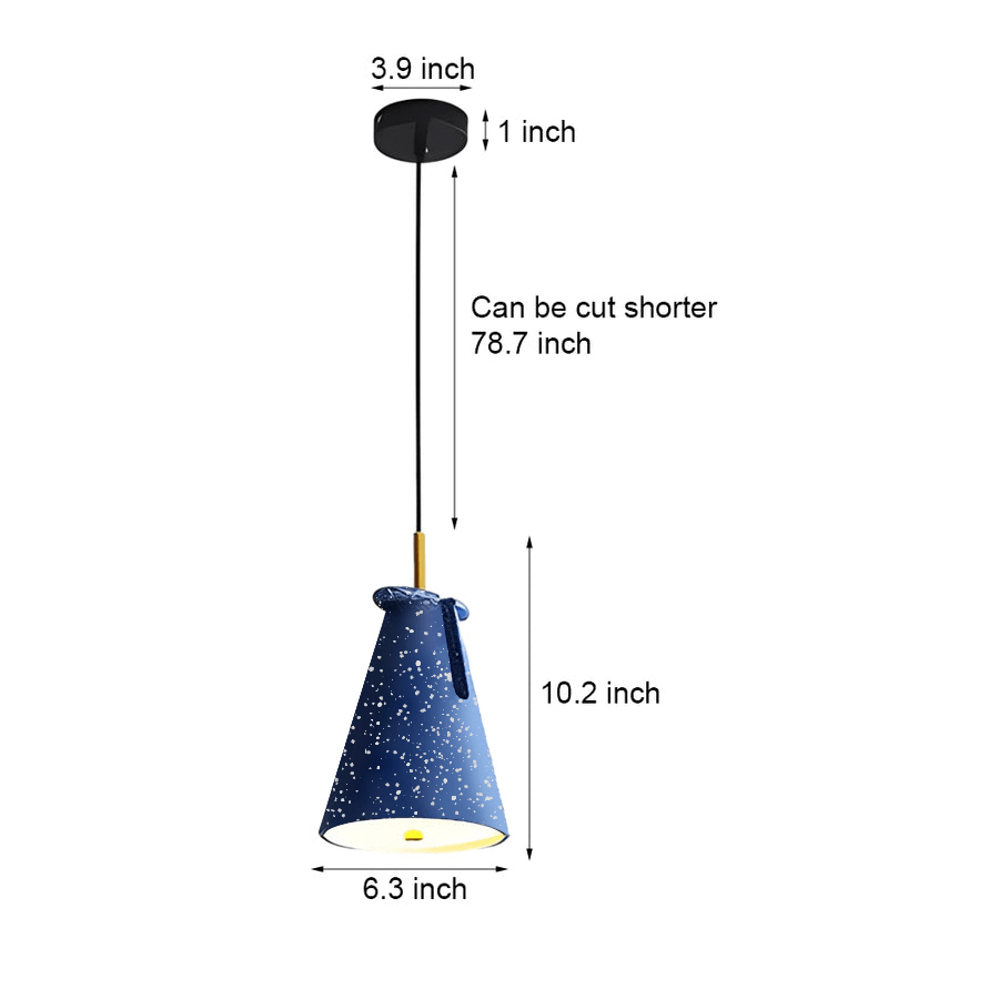 resin pendant light with nordic tapered design