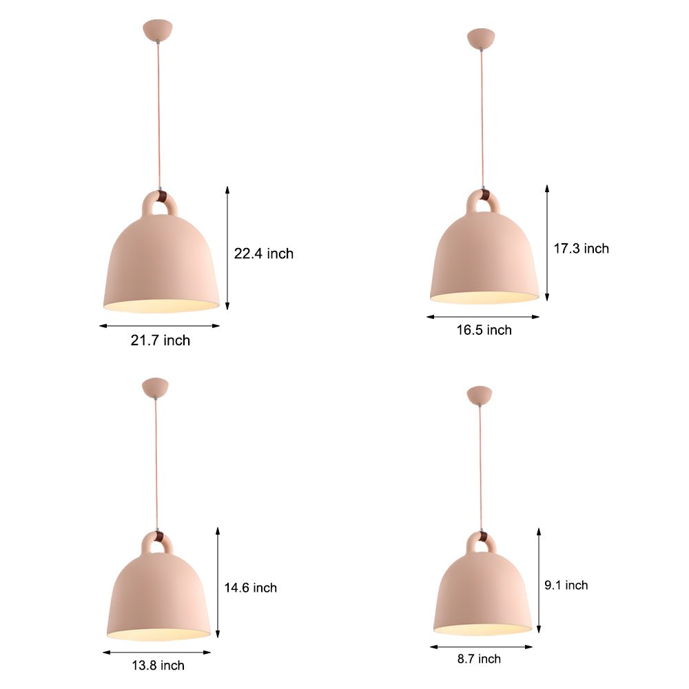 Minimalist Semicircle Bell Pendant — Resin, E27, Multiple Sizes and Colors