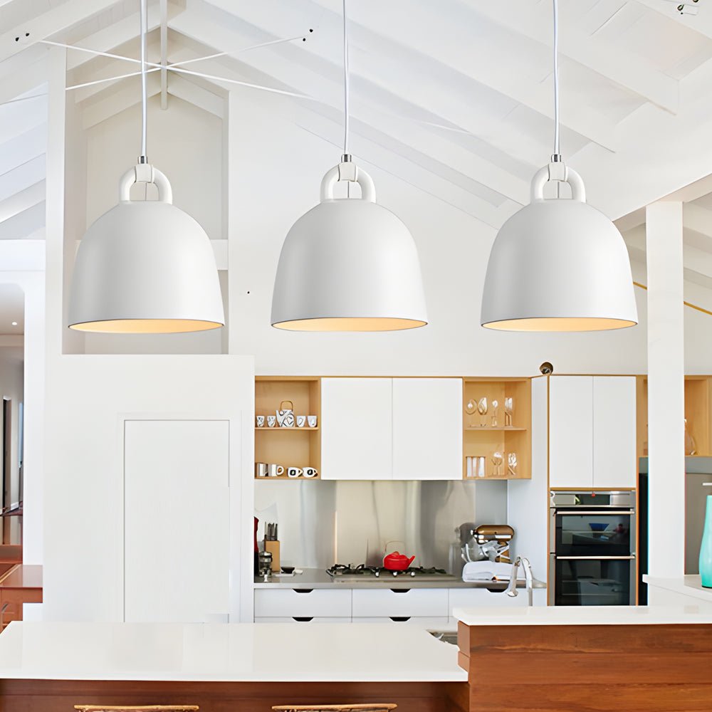 Minimalist Semicircle Bell Pendant — Resin, E27, Multiple Sizes and Colors