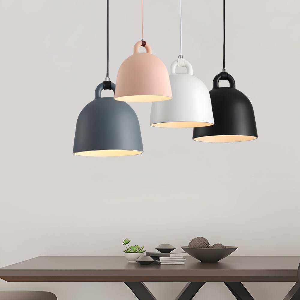 Minimalist Semicircle Bell Pendant — Resin, E27, Multiple Sizes and Colors