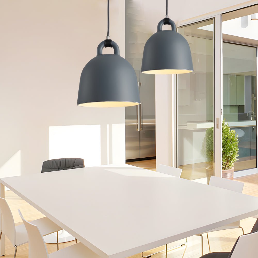 Minimalist Semicircle Bell Pendant — Resin, E27, Multiple Sizes and Colors