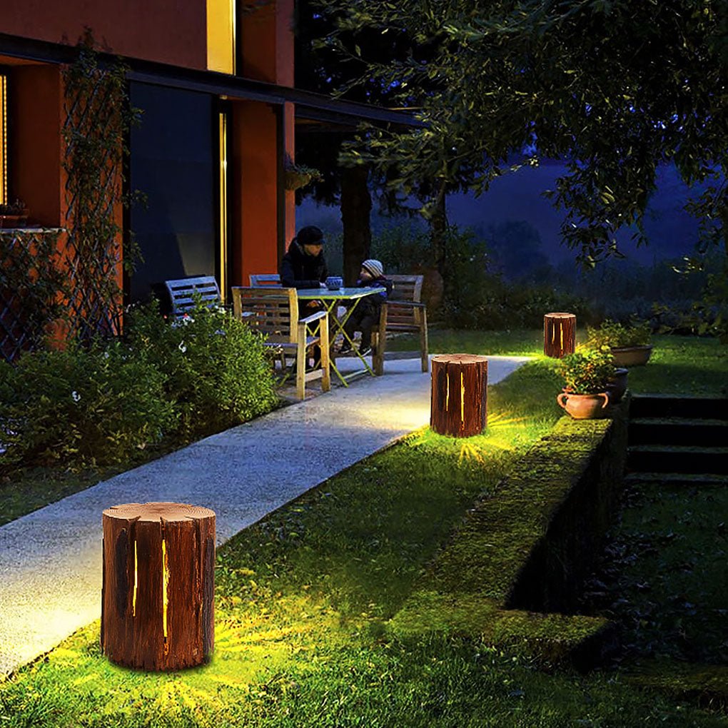 resin simulation tree stump landscape decorative lighting garden lawn lights