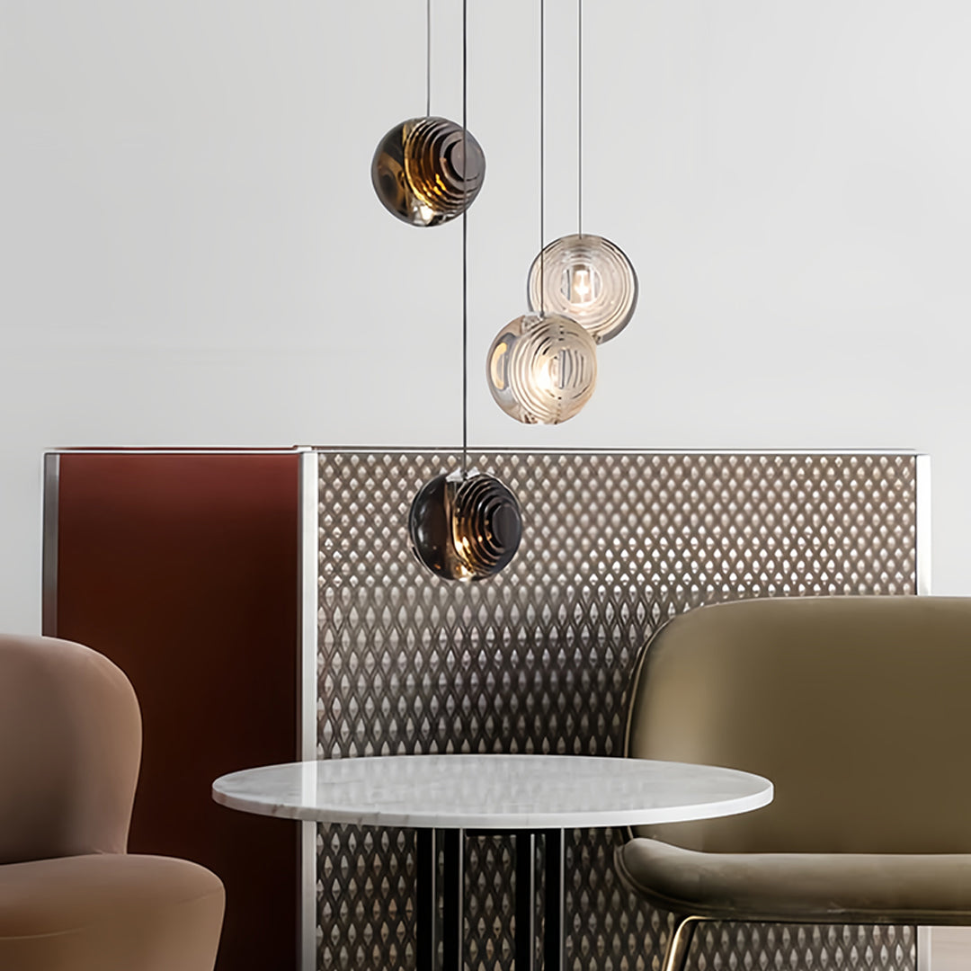 Crystal-Accented Mini Pendant Light — Metal, 1-Light, 12W, G4, 3000K Warm White, Adjustable 70.87" Cord