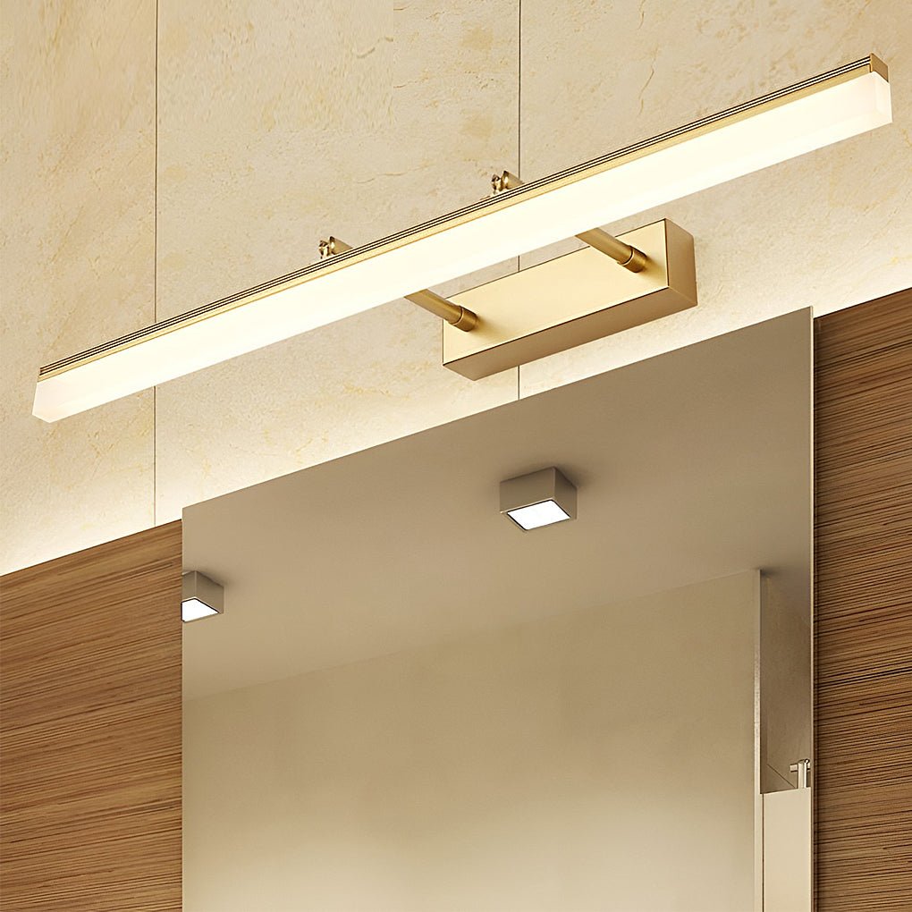 retractable bathroom vanity light with acrylic bar and stainless steel fixture for over mirror use