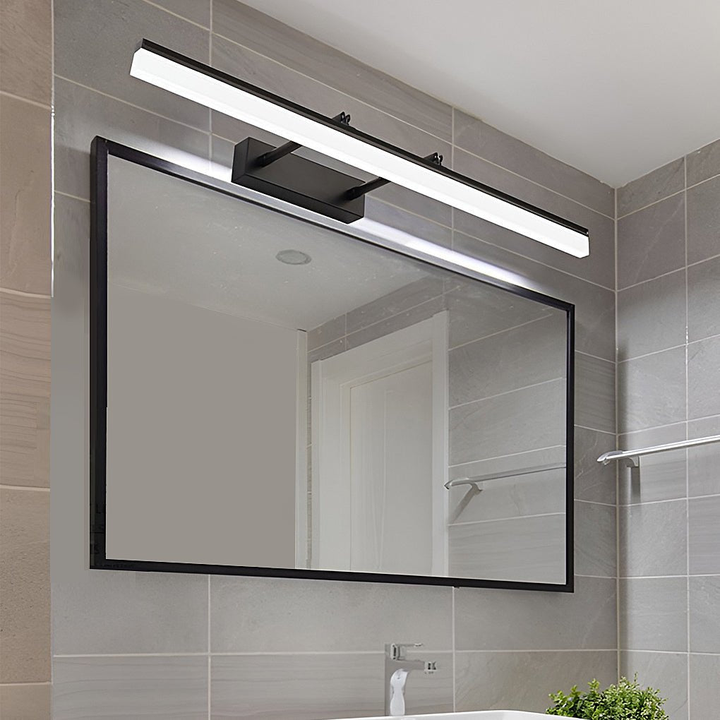 retractable bathroom vanity light with acrylic bar and stainless steel fixture for over mirror use