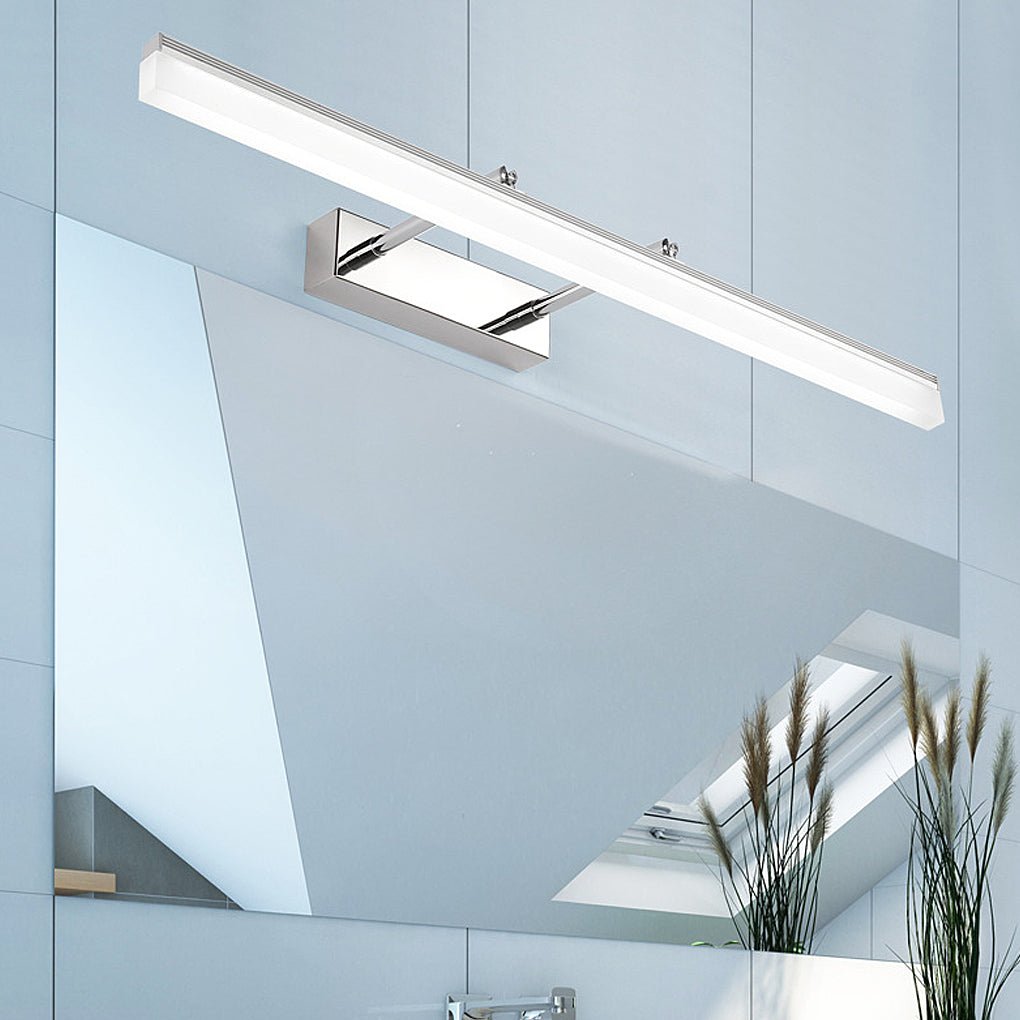 retractable bathroom vanity light with acrylic bar and stainless steel fixture for over mirror use