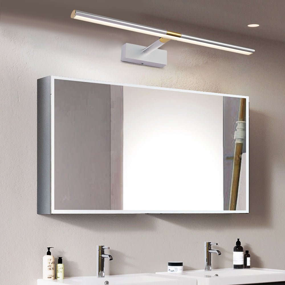 Retractable LED Bathroom Vanity Light Bar — Matte Aluminum, Adjustable Rod, 8W–16W, 3000K–6000K