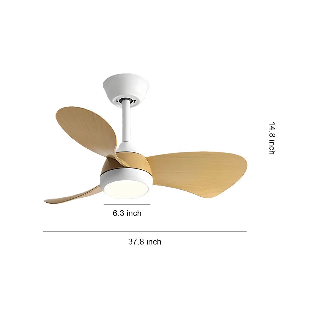Nordic-Inspired Retro Ceiling Fan with Light - Inverter Metal Lamp Body Luxe