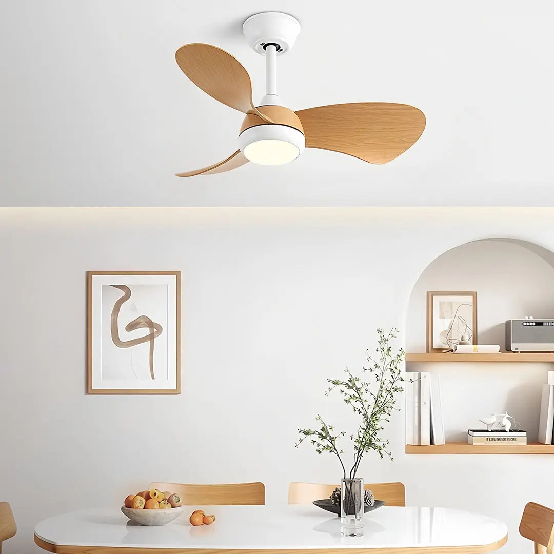 Nordic-Inspired Retro Ceiling Fan with Light - Inverter Metal Lamp Body Luxe