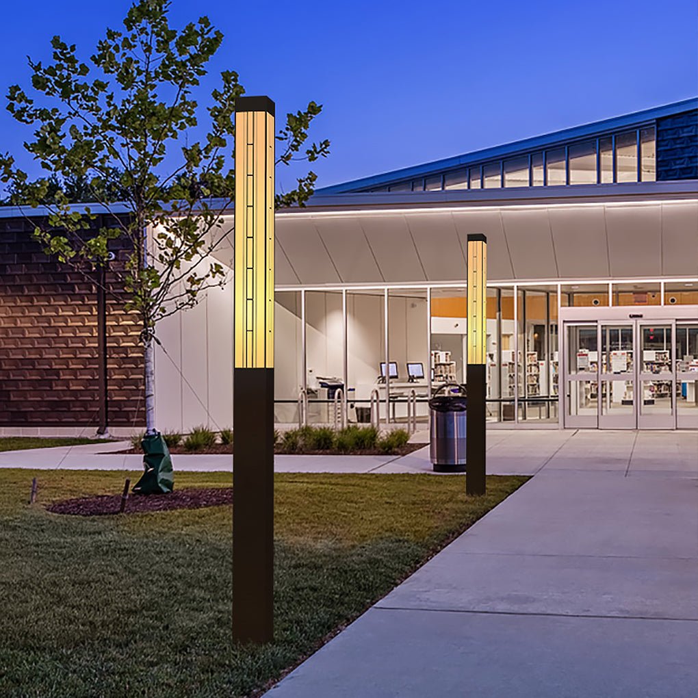 Retro Outdoor Lamp Post — Stainless Steel & Imitation Marble, T5, IP54, Hardwired, 71"–110"