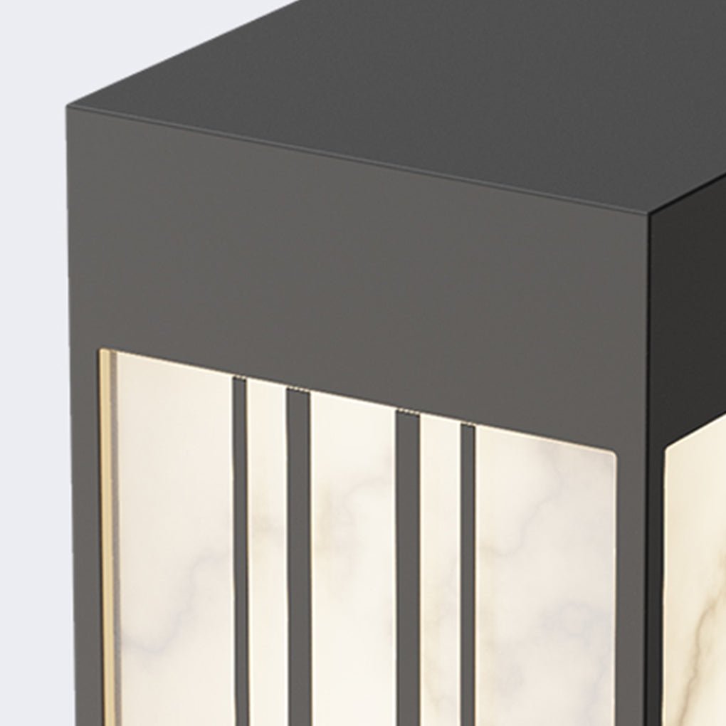 Retro Outdoor Lamp Post — Stainless Steel & Imitation Marble, T5, IP54, Hardwired, 71"–110"