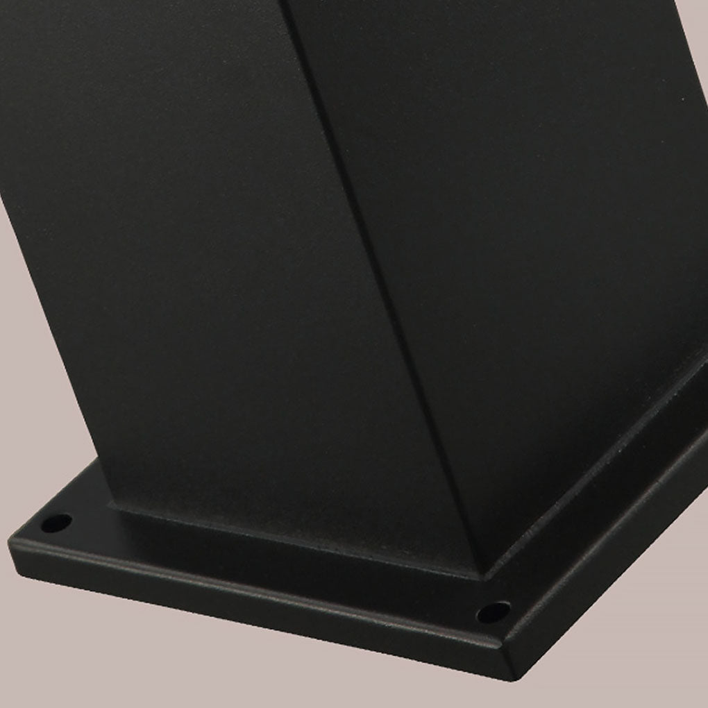 Square Solar Bollard Light — Frosted Glass, Black, LED, IP65 Weatherproof, 9"–24" Heights