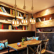 Minimalist Retro Hemp Rope Mini Pendant — Hand-Blown Glass, E27, 5W Warm Light, 1-Light