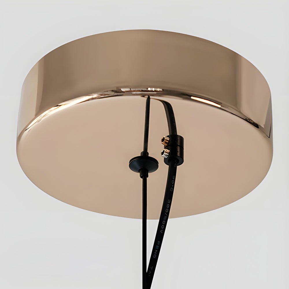 Retro Gradient Dark Green Striped Glass Pendant — E27 & G4, Up/Down Light, 11.8" Diameter